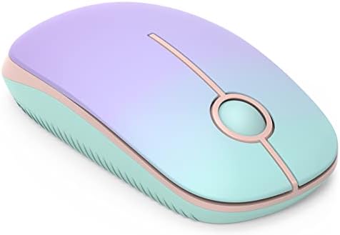 Wireless Mouse, 2.4G Silent Mouse with USB Receiver, 18 month battery life, 1600 high DPI Precision- Portable Computer Mice for Windows/Mac/Linux, Pink gradient purple