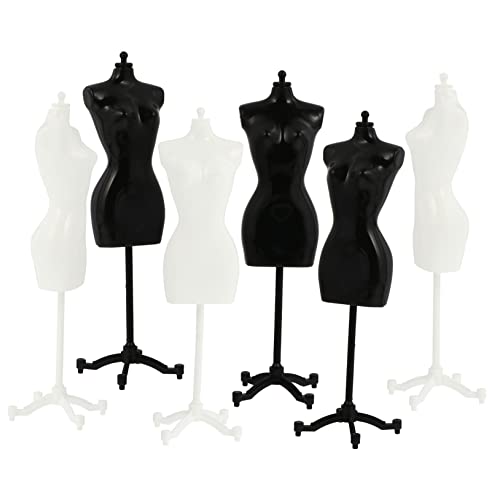PLAFOPE - PLAFOPE 6pcs Doll Model Stand Half-length Mannequin Clothes Holder for Displaying Doll Dresses and Accessories