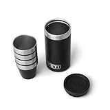 YETI - Set of 4 short shot glasses with carrying case, black