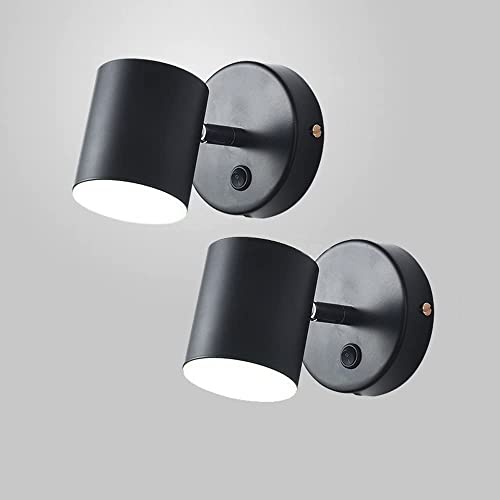Lampes murales LED à intensité variable et tête rotative à 90 degrés avec interrupteur