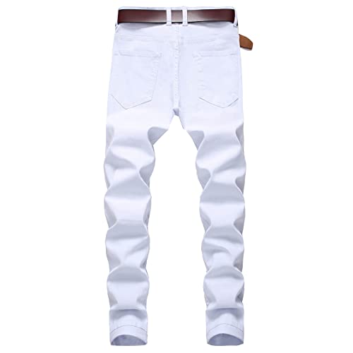 Distressed Denim Pants for Men 2025 Destroyed Straight Slim Fit Pants Holes Classic Skinny Casual Fashion Jeans4