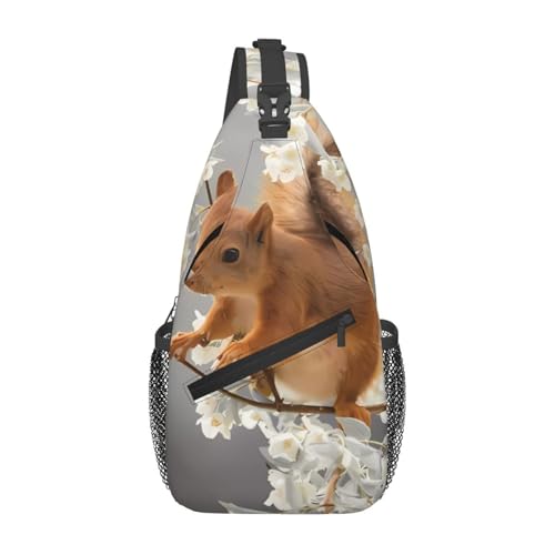Sac à bandoulière motif écureuils au printemps sacoche homme