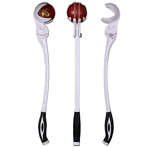 Crompack Side Arm Ball Thrower for Cricket Leather and Tennis Ball ! Adjustable Robo Side Arm with Advanced Finger-Cup Design for Batting Training/Practice (White)