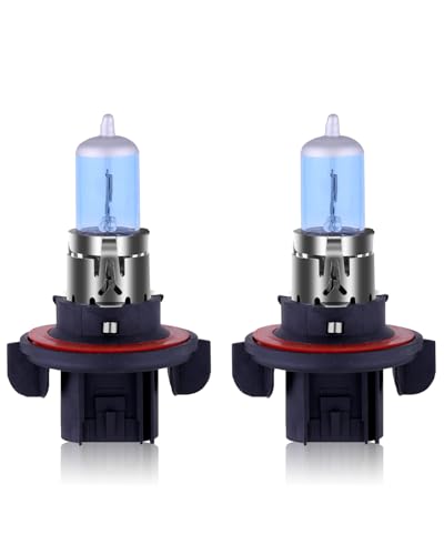NEWBROWN H13 Headlight Bulb 9008 Halogen Headlight Bulbs 5000K Super White Light Long Life Replacement P26.4T 12V 55W/60W (H13/9008, 2 Pack)