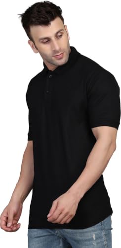 Image of INKKR Men's Combo Polo Neck Cotton Blend Solid T-Shirt (Pack of 2)
