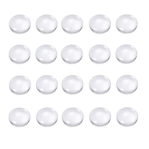 IGOGO 20 PCS Round Glass Dome Cabochons -30mm - Clear Magnifying Cabs - Dome Pendant Cab