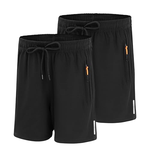 Pantalones cortos de secado rápido niño shorts elásticos veraniegos antirritaciones con bolsillos seguros