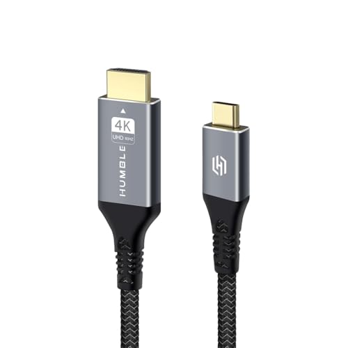 Image of HUMBLE Type C to HDMI Cable - 4K@60Hz Ultra HD, 2 Mtr Length, 18 Gbps Speed, Durable Nylon Braided, Premium Connectors, Widely Compatible with TV, Laptop, Projector, MacBook & Type C Smart Phones