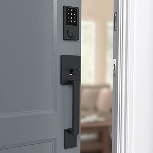 Amazon Basics Grade 3 Electronic Touchscreen Deadbolt Door Lock With Handleset, Matte Black #TOP5