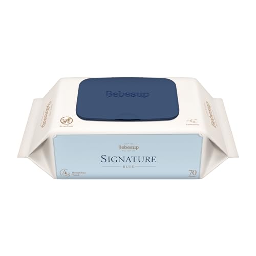 Image of BEBESUP- Korea's #1 Signature Baby Wipes - Hypoallergenic Water-based Unscented Alcohol-Free Ultra-Thick Super Seed Extracts Organic Plant-Based for sensitive skin Flip-Top (1 Pack)