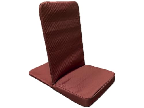 Image of Original BackJack-Made in THE USA- Folding Burgundy Cotton Fabric Lightweight Floor Seating Chair for Gaming, Families, Parents, Daycare, Back Support, Reading, Yoga, Meditation, Dorm