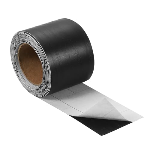 Image of uxcell Wood Grain Tape, 2 inch x33 Ft Self Adhesive Wood Grain Repair Patch for Baseboards, Doors, Floor Repair, Furniture Home Decor Black Wood