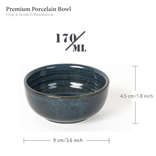Image of Bodhi House Handcrafted Chip Resistance Porcelain Dinner Set, 12 Pieces Dish Set Serving for 4, Microwave and Dishwasher Safe, Bone-ash Free, Crockery Set for Dining and Gifting, Sapphire Blue
