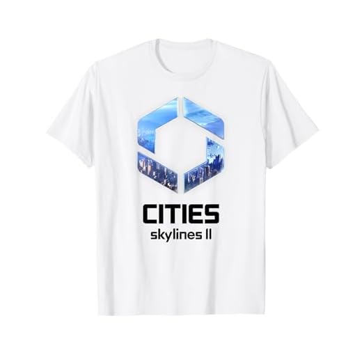 Cities Skylines II Game Logo City Builder Black T-Shirt