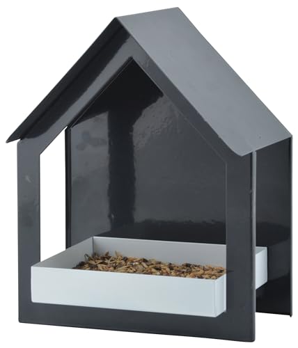 Esschert Design Wandfutterhaus, in anthrazit/weiß, aus dem...
