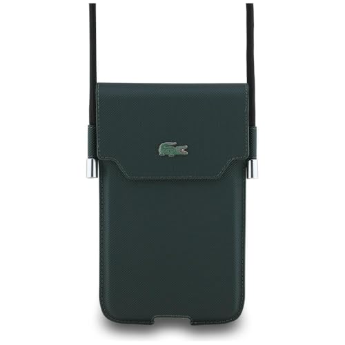 Image of CG MOBILE Lacoste Universal Wallet Bag Official Licensed, Petit Pique with Metal Logo, Crossbody Bag, Protective Smartphone Wallet Bag & Travel Sling Pouch for Women - Sinople