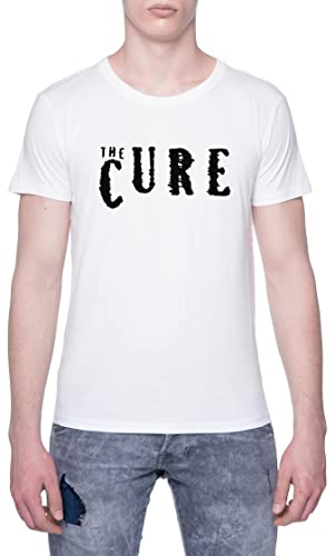 The Cure Sign T-Shirt Homme Manche Courte Blanc Men White Tee XS