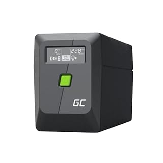 Green Cell PowerProof Gruppo di continuità UPS 850VA/480W con display LCD, onda sinusoidale modificata, batteria 12V 9Ah, protezione sovratensioni, backup energia, USB/RJ45, 2 prese Schuko