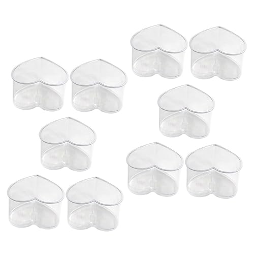 Healeved 10pcs Heart Shaped Air Cup Transparent Dessert Cup Compact Dessert Cup Clear Dessert Cups Portable Dessert Cup Heart Shaped Bowls Party Mousse Cup Fruit Cups Pudding Cup Plastic