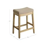 HomePop Blake Backless Counter Bartools, 24 cali, Linen