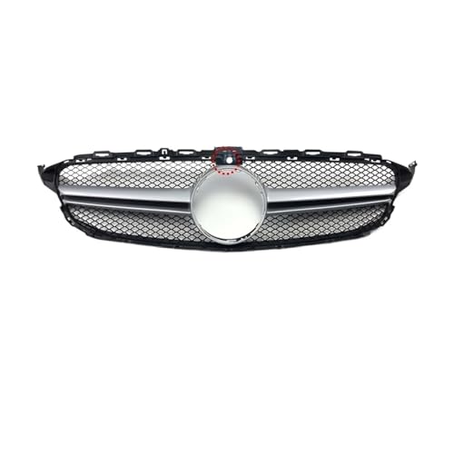 Calandre Mercedes Classe C W205 C200 C260 2014-2018 style AM argent avec trous de capteurs