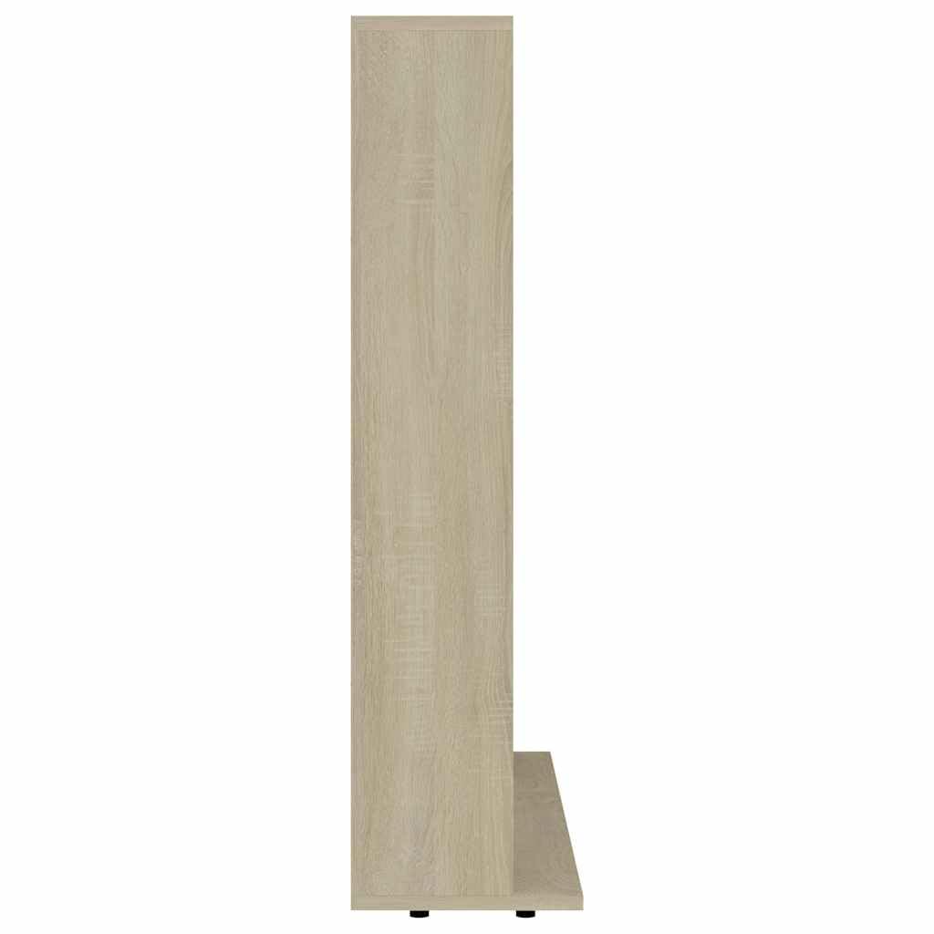 vidaXL CD Regal mit 15 Fächern DVD Bluray Medienregal Medienschrank Aufbewahrung Standregal Regalwand Bücherregal Sonoma-Eiche 100x23x89,5cm Holzwerkstoff