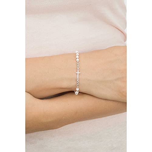 Amen Bracciale Da Donna Bracciale Rosario In Argento 925 E Perle, Con Miracolosa Pavè. Colore: Rodio. La Referenza è Brobbz-M3 - 4