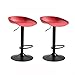 ZJF Sgabelli da Bar Set di 2, Sedia da Banco Alta - Altezza Regolabile da 21,3 A 29,5 Pollici, Sedia da Pranzo Girevole A Casa con Superficie di Seduta in Plastica PP (Color : Red)