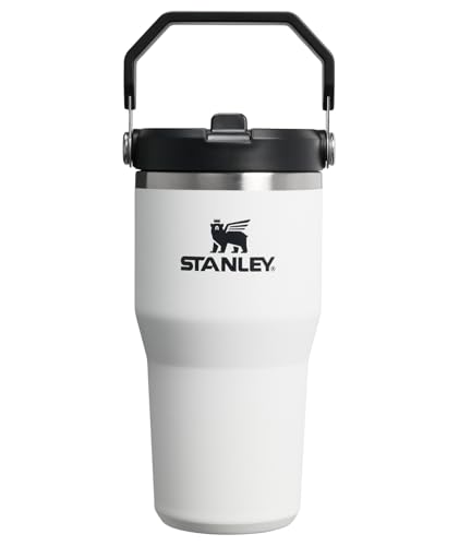 Image of STANLEY IceFlow 2.0 Flip Straw Tumbler with Handle 20 oz | Twist On Lid and Flip Up Straw | Leakproof Water Bottle | Insulated Stainless Steel | BPA-Free | Chalk