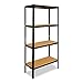 shelfplaza® BLACK Estantería negra 200x70x23cm / estanterías fuertes, estantería de 4 baldas, estanterías metálicas almacenaje, estantería de metal insertable, capacidad de carga de 175kg