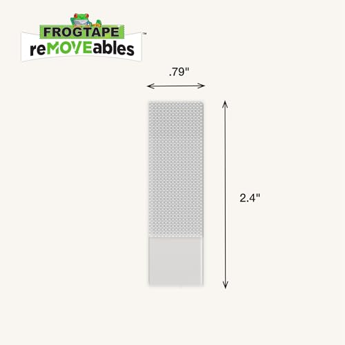 Image of FrogTape reMOVEables Clear Picture Hanging Strips, Medium, 12 Pairs, 12lbs per 4 Pairs, Damage-Free Removeable Adhesive Wall Strips Picture Hangers for Mounting Frames, Canvas, Home Decor (24 Pieces)