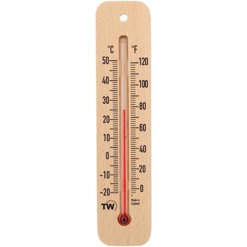 Traditional Wooden Room Thermometer to Measure...