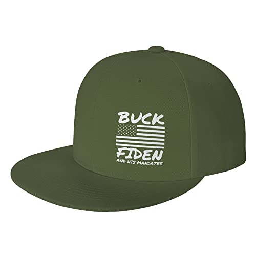 Buck Fiden And His-Mandates Hats Flat Bill Brim Moss Green Adjustable Baseball Cap Dancing Hip Hop Trucker Hat For Men Women #TOP1