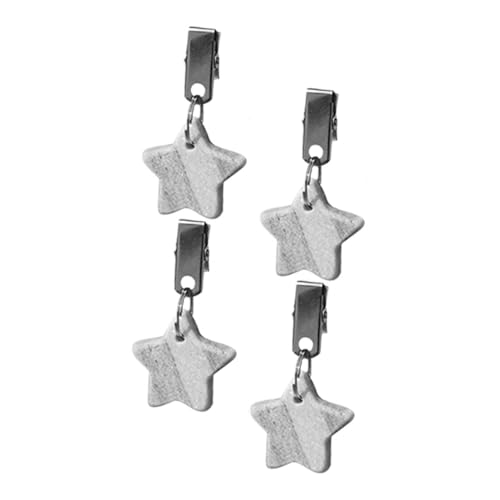 ROMISBABA Pesi Per Tovaglie Da Campeggio 4 Pezzi in Marmo Con Clip in Acciaio, Fermagli Compatti Per Copritavolo Da Esterno, Per Picnic, Feste e Cene All’aperto