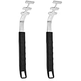 JOINPAYA Elevadores de Rejilla para Barbacoa 2 Piezas de Acero Inoxidable Resistentes, Herramienta para Cocinar al Aire Libre Segura, Aptos para Hornos y Camping, Pinzas para Parrilla