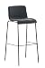 CLP Taburete Hoover Tapizado En Tela & Base De 4 Pies De Metal I Silla Alta De Bar con Respaldo & Reposapiés, Color:Gris Oscuro, Color del Marco:Negro