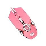 CIYODO シー発光マウス ゲーミングマウス 段対応 カラフルブリージングライト搭載 コンピューターゲーム用 ピンク