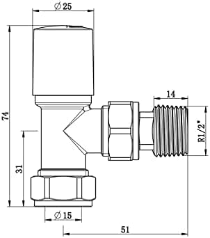 Anthracite Angled Towel Rail/Radiator valves Valves 1/2" /15mm