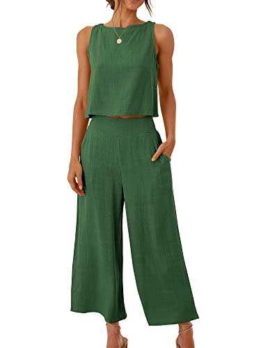 ANRABESS Women's Linen 2-Piece Outfit
