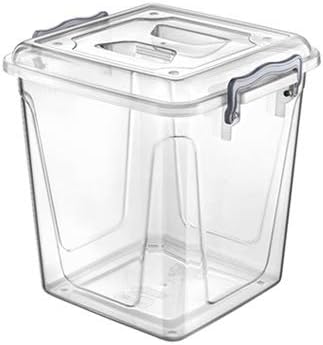 Clear Plastic Storage Box with Lid Kitchen Pantry Food Pasta Flour Cereal Stackable Container Tub (11 Litre)