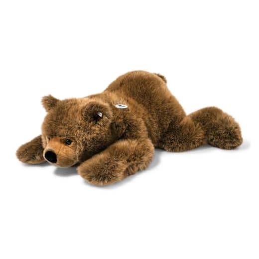 Steiff 070068 90 liegend Urs Braunbär, BRAUN MELIERT, 90 cm