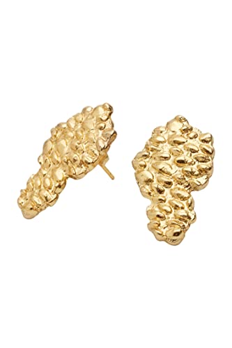 Gold Nugget Earrings for Men - Nugget Earring 18k Gold Plated -925 Sterling Silver Stud Earrings Gold Plated Earring studs4