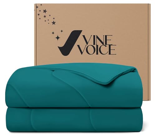 Image of Cooling Comforter for Hot Sleepers, Queen 90x90, Peacock Blue | Cooling blanket feel, Q-Max >0.4 cool touch, double-sided cooling, Sorona fill, for night sweats, lightweight & breathable