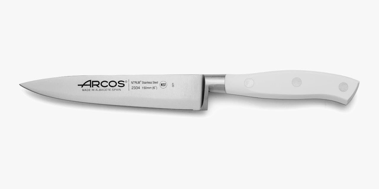 Arcos Forged Chef Knife 10 Inch Stainless Steel. Professional Cooking Knife For Cutting Variety of Foods. Ergonomic Polyoxymethylene Handle and 250mm Blade. Series Riviera Blanc. Color White — Amazon image 19