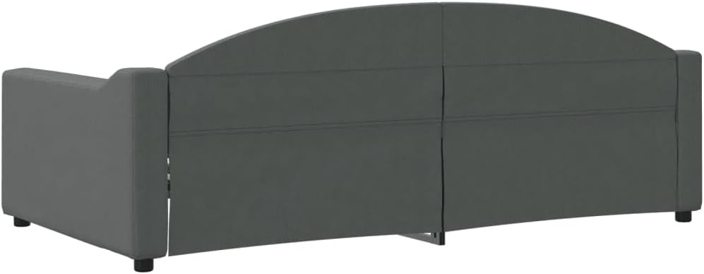 Modern Dark Gray Day Bed Twin Size with 100% Polyester Fabric, Metal and Solid Wood Frame, Foam Cushion, Sturdy Platform Foundation for Bedroom, Minimalist Design, Easy Assembly