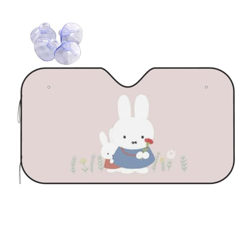 車用サンシェード ミッフィー キャラクター 日除け 軽自動車 吸盤 UVカット 車窓日よけ 紫外線カット 日焼け防止 簡単取り付け 車用品 140×76cm