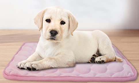 Dog Cooling Mat Ice Pad Nest Mat Breathable Pet Self Cooling Sleeping Blanket Washable for Dog Cat Animals (28*22",Pink)