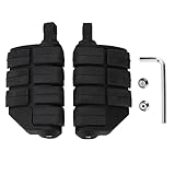 Estriberas Moto Enduro, Aluminio CNC con Goma Antideslizante, Universal - Mayor Confort y Seguridad, Fácil Instalación para Pilotos de Motocross (B (negro))