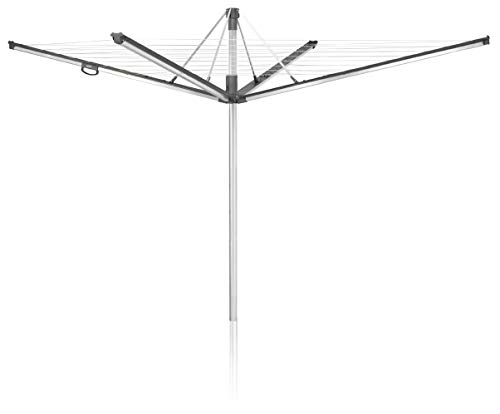 Wäschespinne Linomatic 600 Plus, Wäscheschirm mit Leineneinzug für saubere Wäsche, höhenverstellbar, Wäscheständer inkl. Bodenhülse, 60m