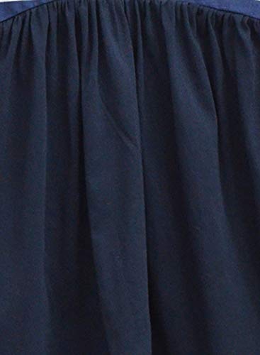 Image of A.T.U.N Girl's Cotton Empire Knee Length Dress (GDRS HLH NWS Navy 2 9-10 YR)